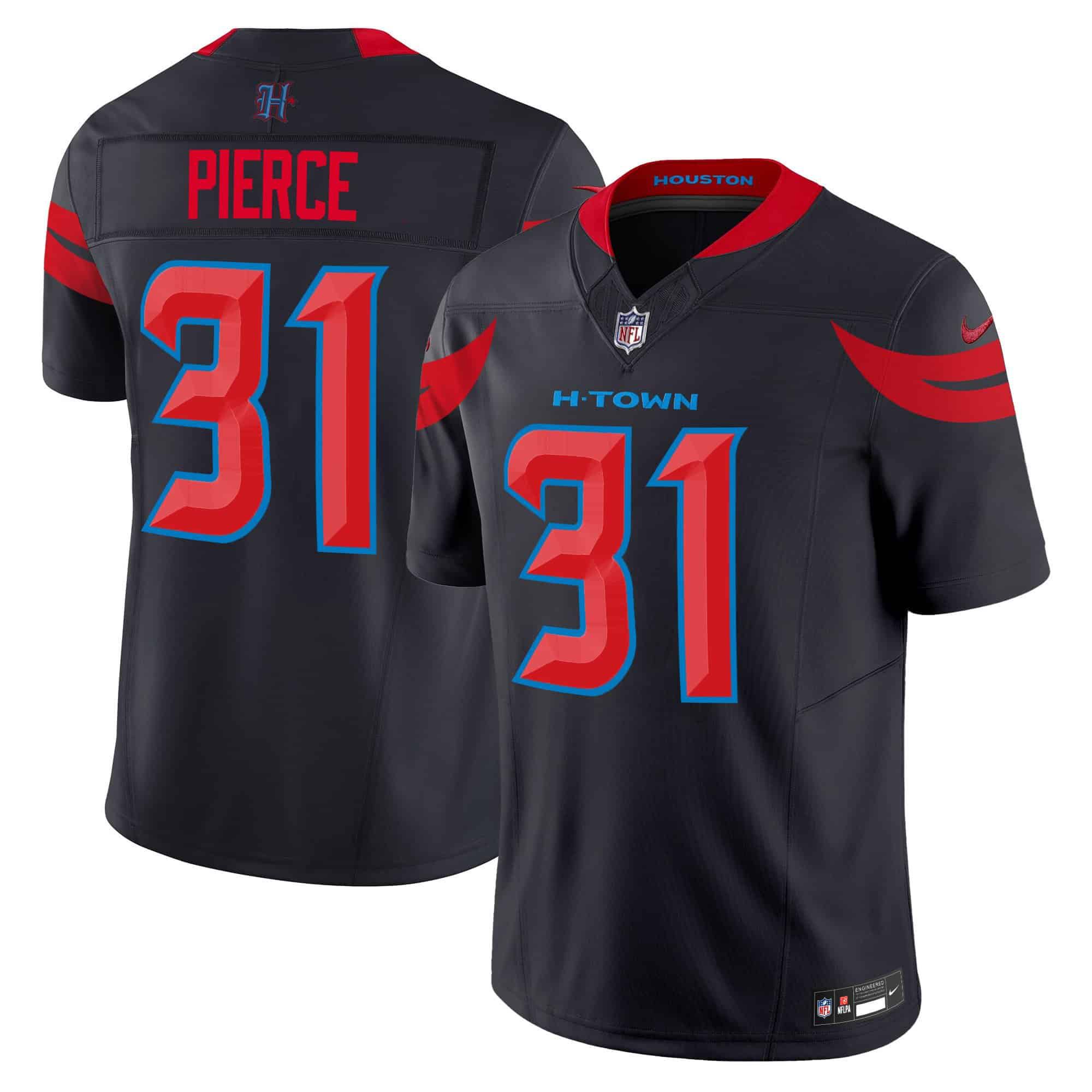 Men Houston Texans #31 Pierce Black 2024 Nike Vapor Limited NFL Jersey style 2